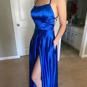 royal blue prom dress